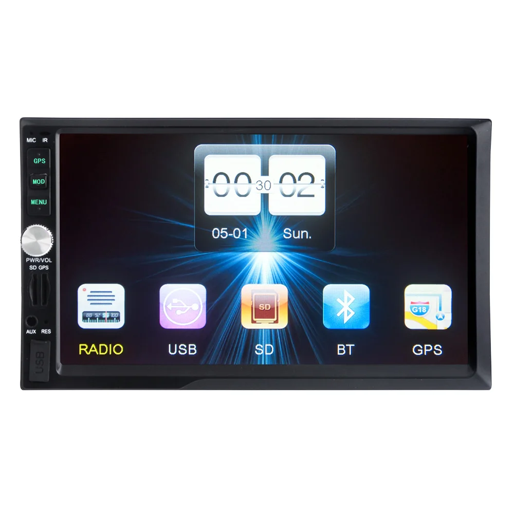 

8703 Vehicle GPS Units Equipment Bluetooth 7 inch 2Din Vehicle MP5 MP3/MP4 Players Radio Tuner USB / TF / AUX Remote control