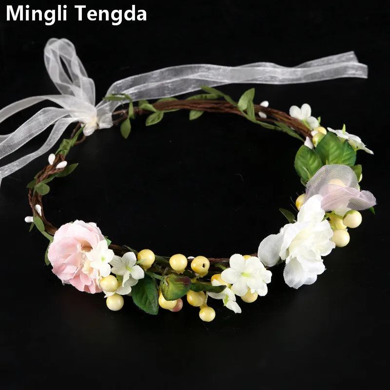 

Mingli Tengda Fashion Wedding Hats with Flowers Bridal Flowers Wedding Headdress Bridal Hats Wedding Accessoires 2018