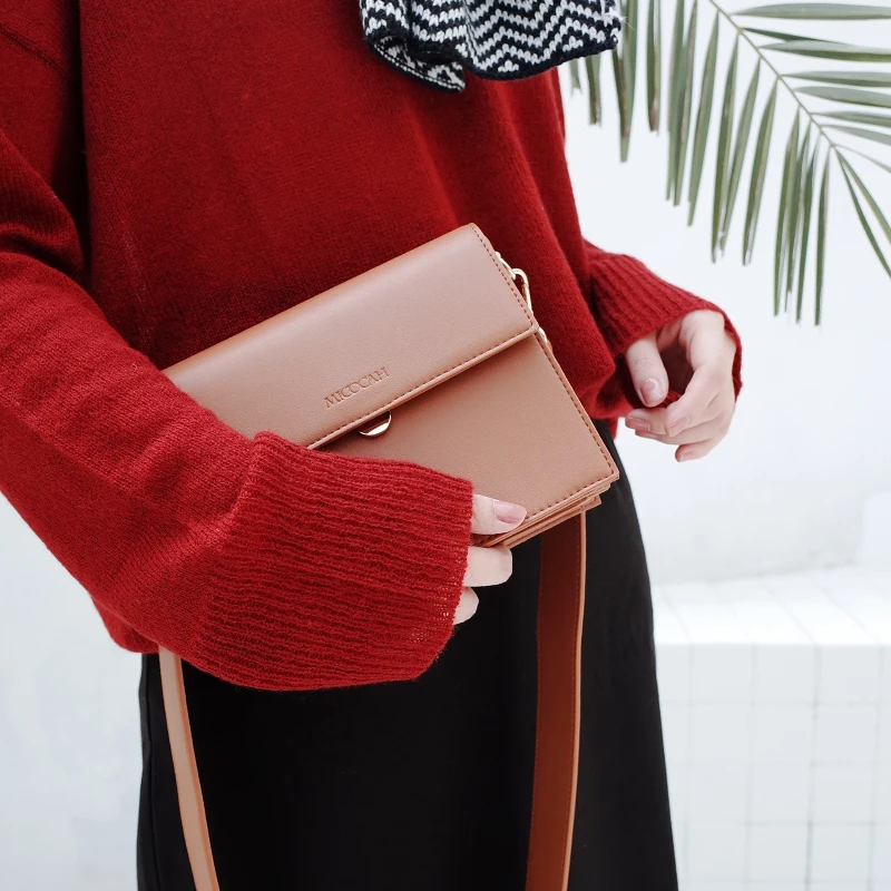 MICOCAH yellow shoulder bag women wide strap 2 straps crossbody bag woman PU leather bags brand MMSD177