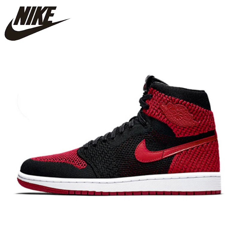 

Nike Air Jordan 1 Flyknit AJ1 Men's Breathable Original New Arrival Official Basketball Shoes Sports Sneakers 919704-001