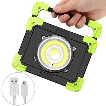 

Waterproof Flood Lights COB USB Rechargeable LED Work Light 1200 Lumen 20W Portable LED Spotlight for Outdoor Camping Lampe