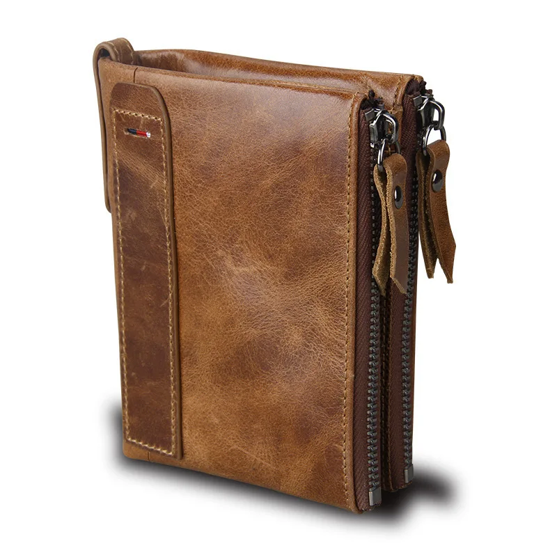 

Vintage Genuine Leather Men Wallet Crazy Horse Short Coin Purse Small Vintage Wallets Brand High Quality Cow Leather Male Wallet