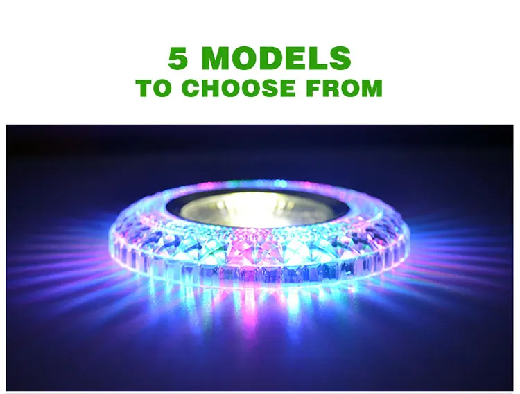 down lights COB LED Downlight Colorful Panel Light RGB 3W 110V 220V Recessed Lamp Fixture For Halogen Lamp Decoration Purple Spot light bathroom ceiling light