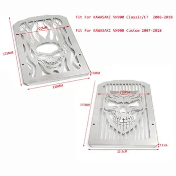 

Motorcycle Accessories Stainless Steel Skull Radiator Guard Cover Grill For Kawasaki VN900 Vulcan 900 Custom 2007 - 2018 2017