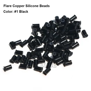 

Flare Silicone Copper Micro Links 4.0*3.0*6.0MM Silicone Micro Beads Micro Link Tube Silicone Micro Ring For Hair Extensions