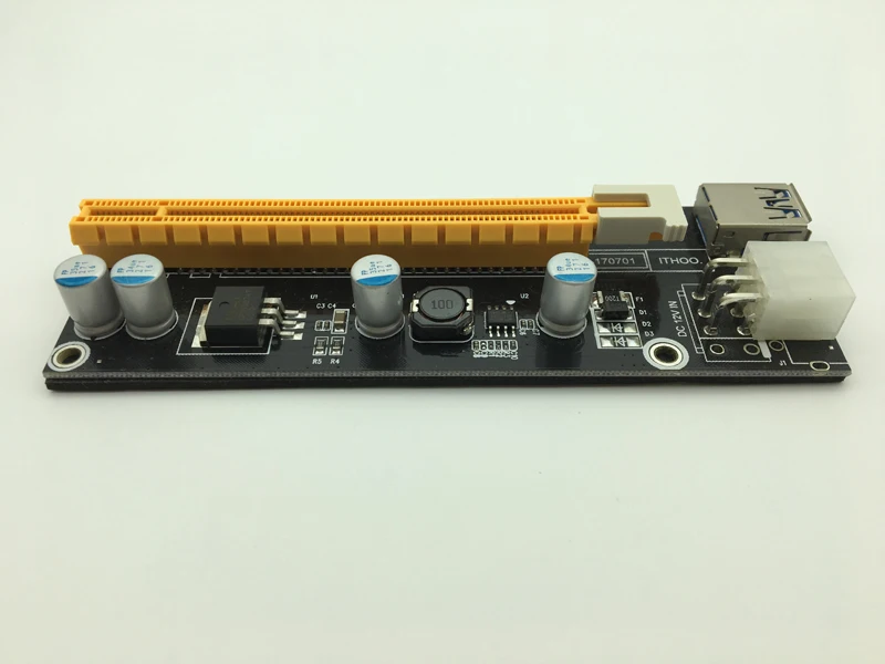 Новый Riser Mini PCI E Express Card 1x к 16x USB 3 0 кабель для передачи данных SATA 6Pin источник