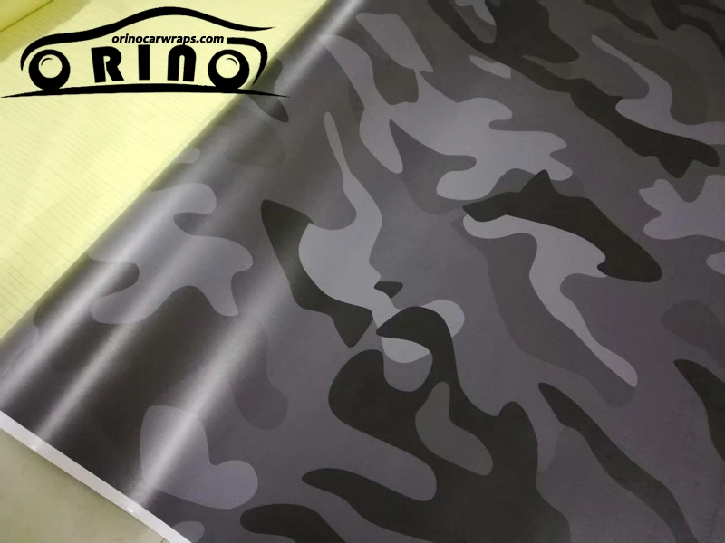 Adhesive PVC Grey Black Camouflage Vinyl Car Wrap film Camo Car Sticker