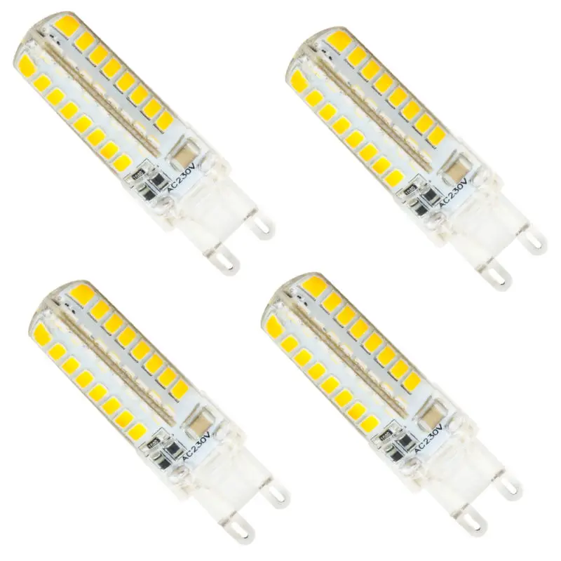 4 Pack LED G9 220V 240V 9W AC LED Tower Light Bulb 64 2835 Led Silicon