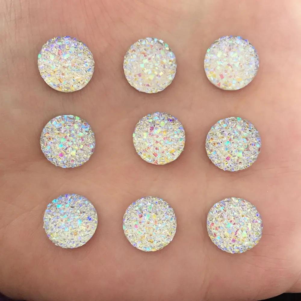 

Round resin 400PCS 12mm of mineral surface flatback diy craft buttons wedding D677*10