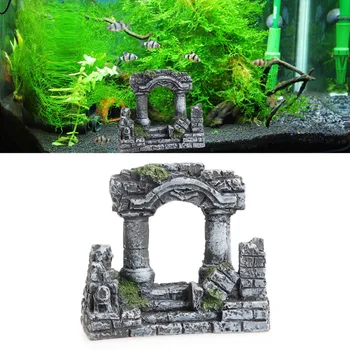 

Resin Rome Square Stone Pillars Bi-Columns Aquarium Landscaping Fish Tank Decor Home Garden Decoration Accessories -M33