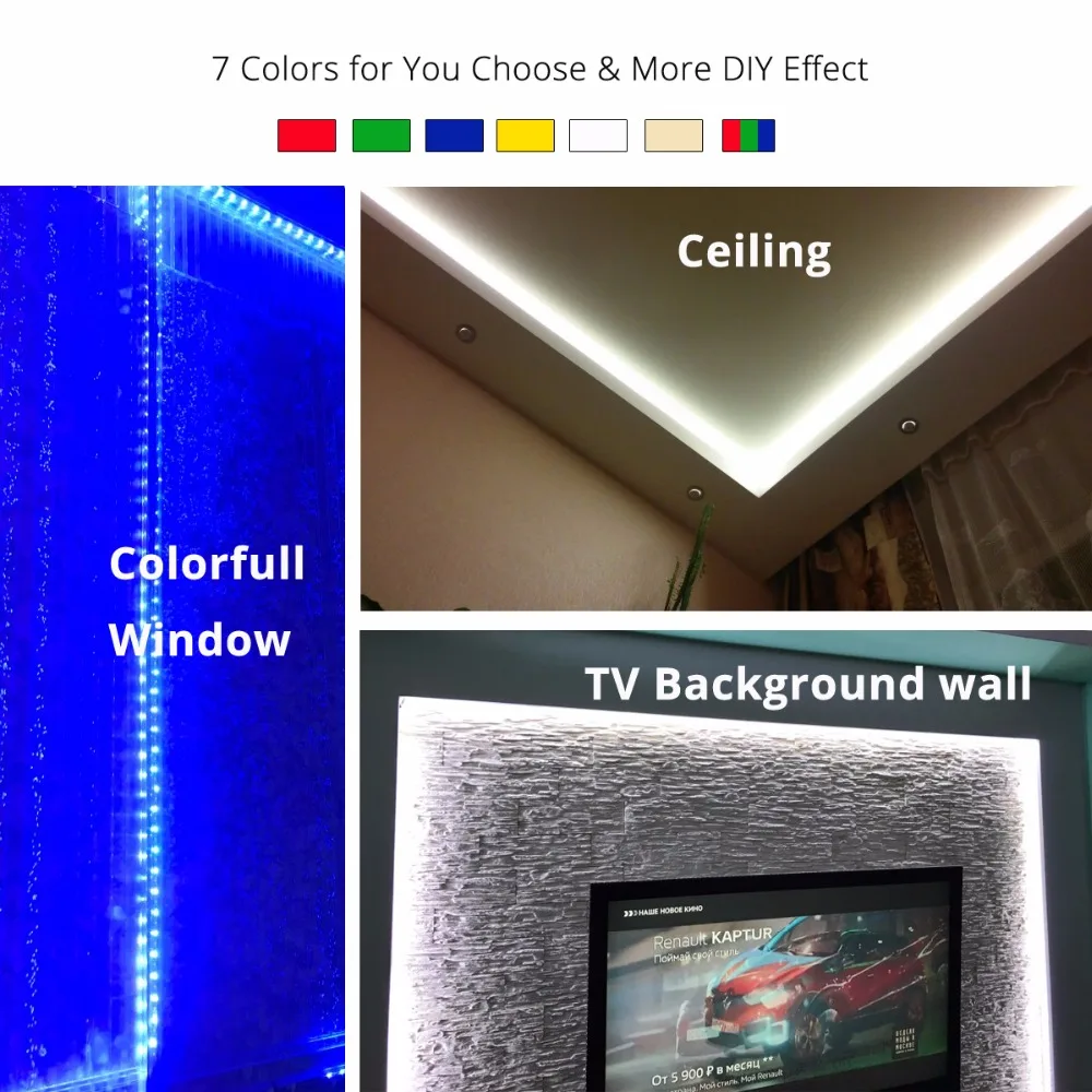 DC12V 5 м Светодиодная лента 5050 RGB, гибкий светильник 5050 Светодиодная лента неводостойкая белая, теплая белая, красная, синяя, зеленая, "следуем" нам подарок