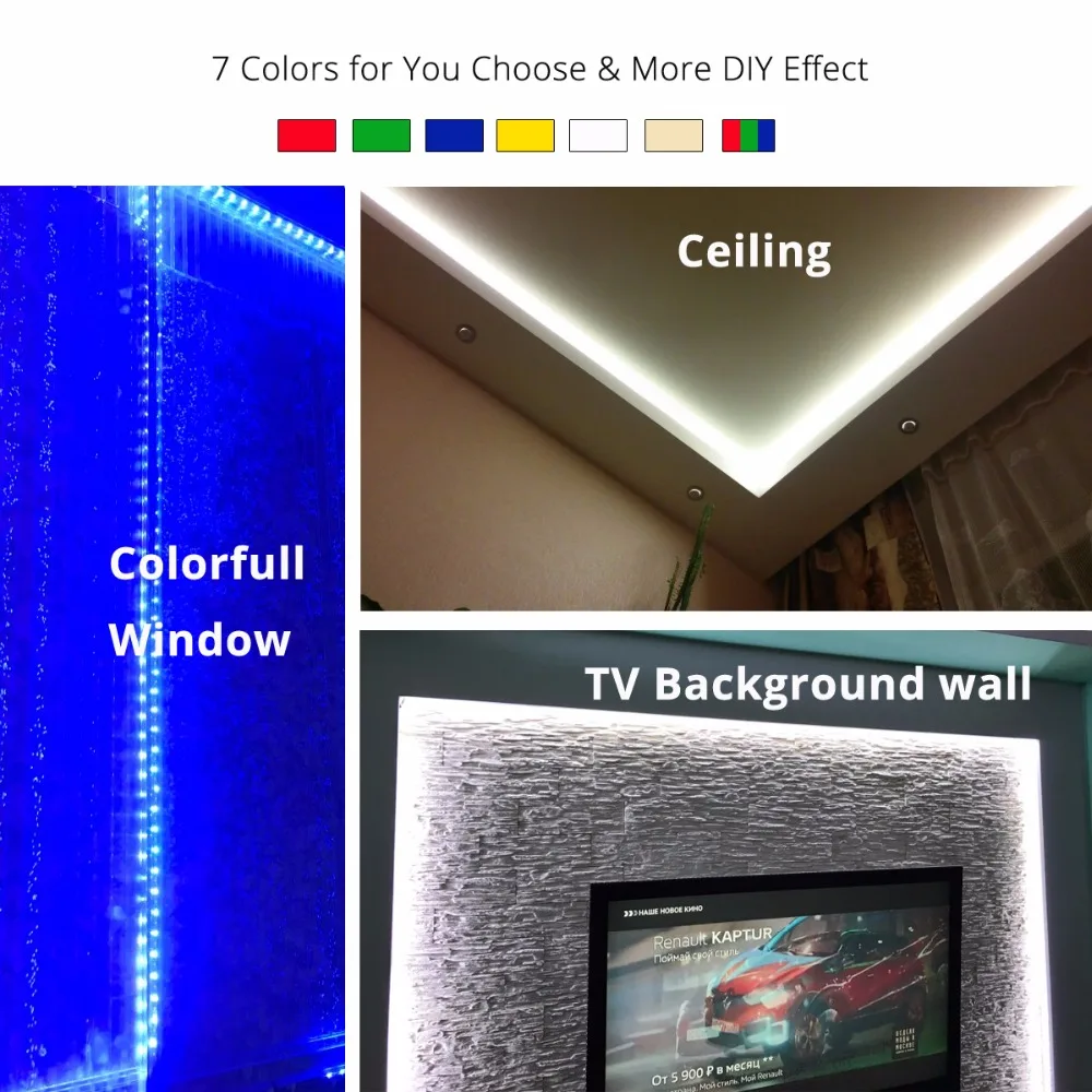 Светодиодная лента 5050 RGB 12 В постоянного тока 5 м гибсветильник не