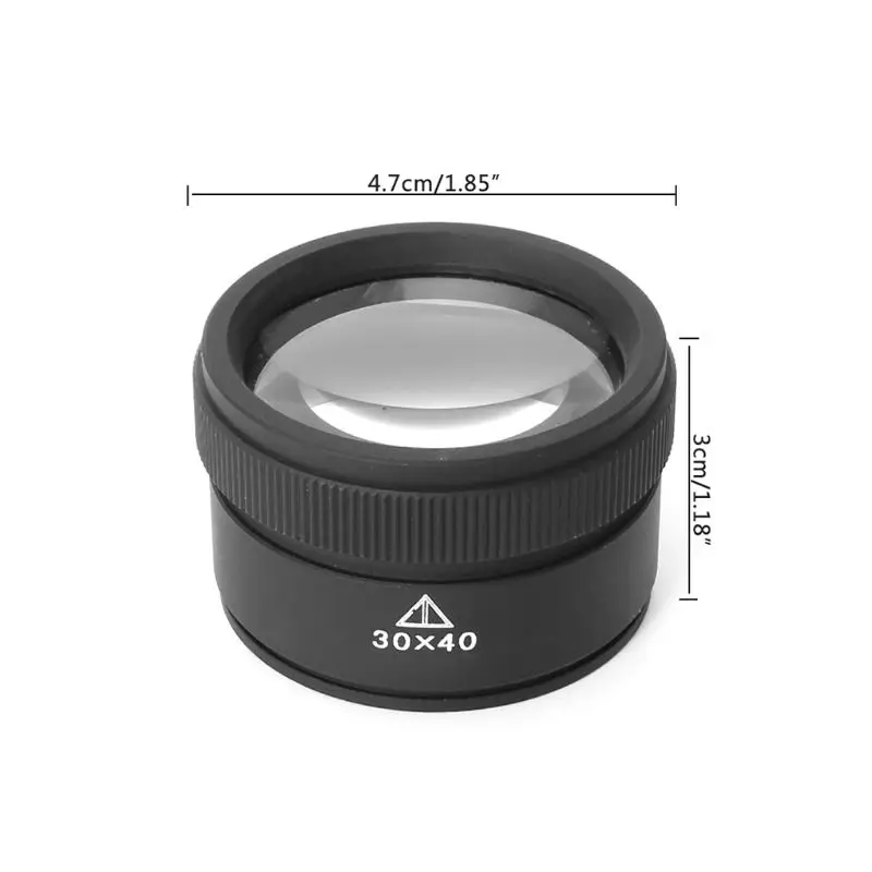 

30x40 Optics Loupe Metal Magnifier Jeweler Coins Stamps Magnifying Glass Lens