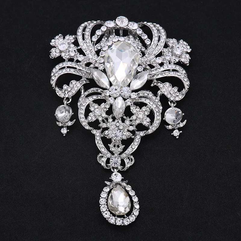 

Fashion simple high-grade crystal alloy brooch jewelry crystal pin hot sale