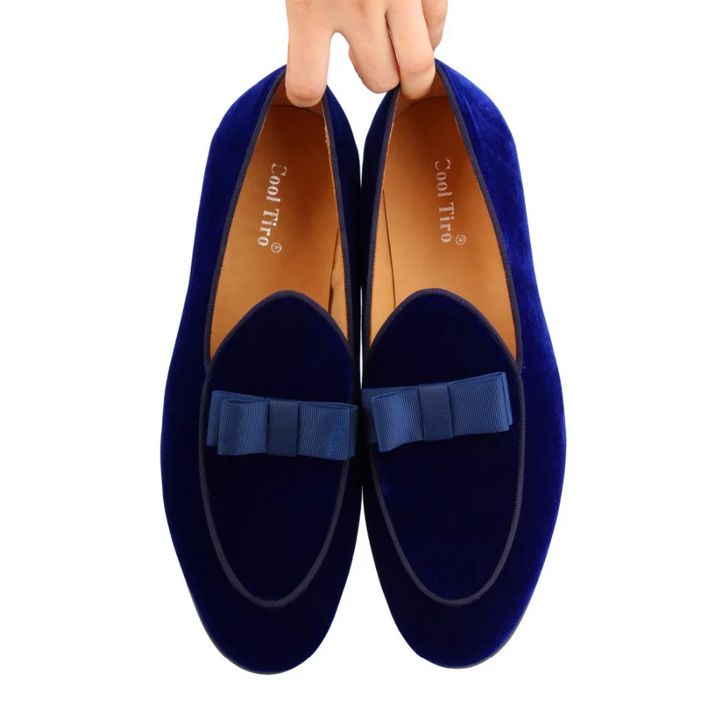 blue velvet  loafers Bow (7)