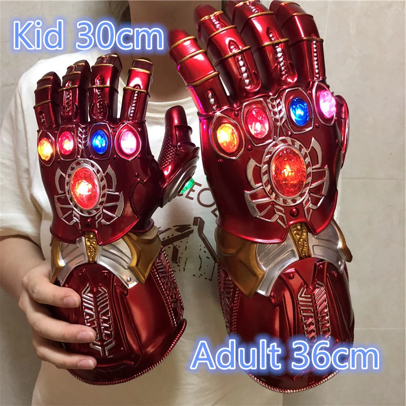 promedio fingir Docenas 1:1 vengadores 4 Thanos guantes infinito guerra guantelete del infinito de  luz LED figura de acción de Cosplay Prop Halloween regalo de los  niños|Figuras de acción| - AliExpress