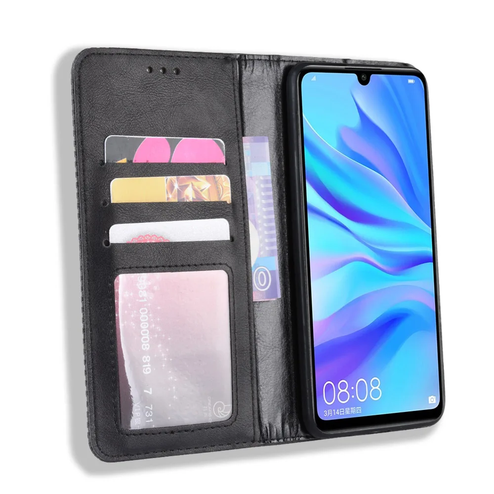 huawei snorkeling case Sang Trọng Retro Da Slim Flip Cover Huawei P30 Lite Ốp Lưng MAR-LX1M MAR-LX2J Ví Thẻ Đứng Từ Quyển Sách Bao Da Ốp Lưng Điện Thoại huawei phone cover