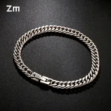 8mm High Grade Stainless Steel Charm Silver Gold Bracelet Men Vintage Bracelets Gold Bangles Male Men Jewelry Wristbands Band