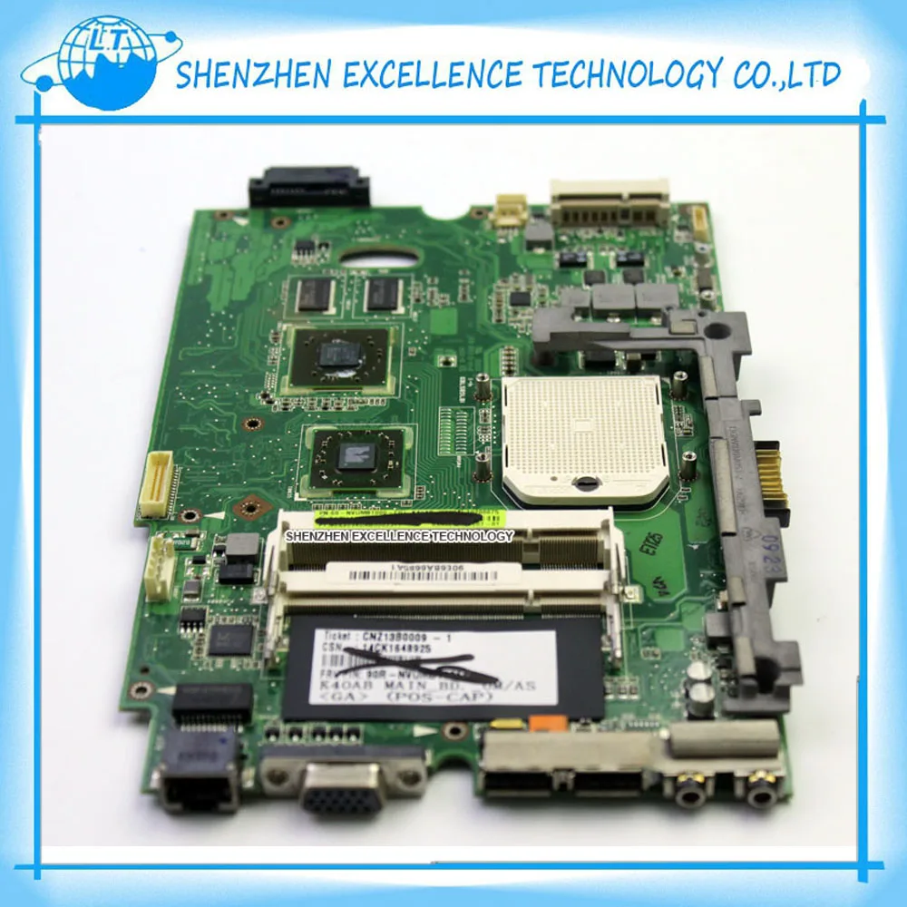 Горячая! K40AB Материнской Платы Ноутбука Для Asus K50AD K50AF X5DAF K40AD K40AF K50AB X5DAB Серии MainBoard |