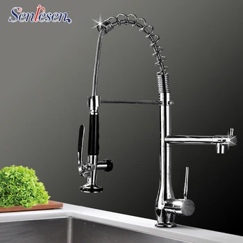 

Senlesen Kitchen Spring Faucet Vanity Sink Pull Down Spray Single Lever Handle Sink Tap Hot and Cold Water Mixer Tap