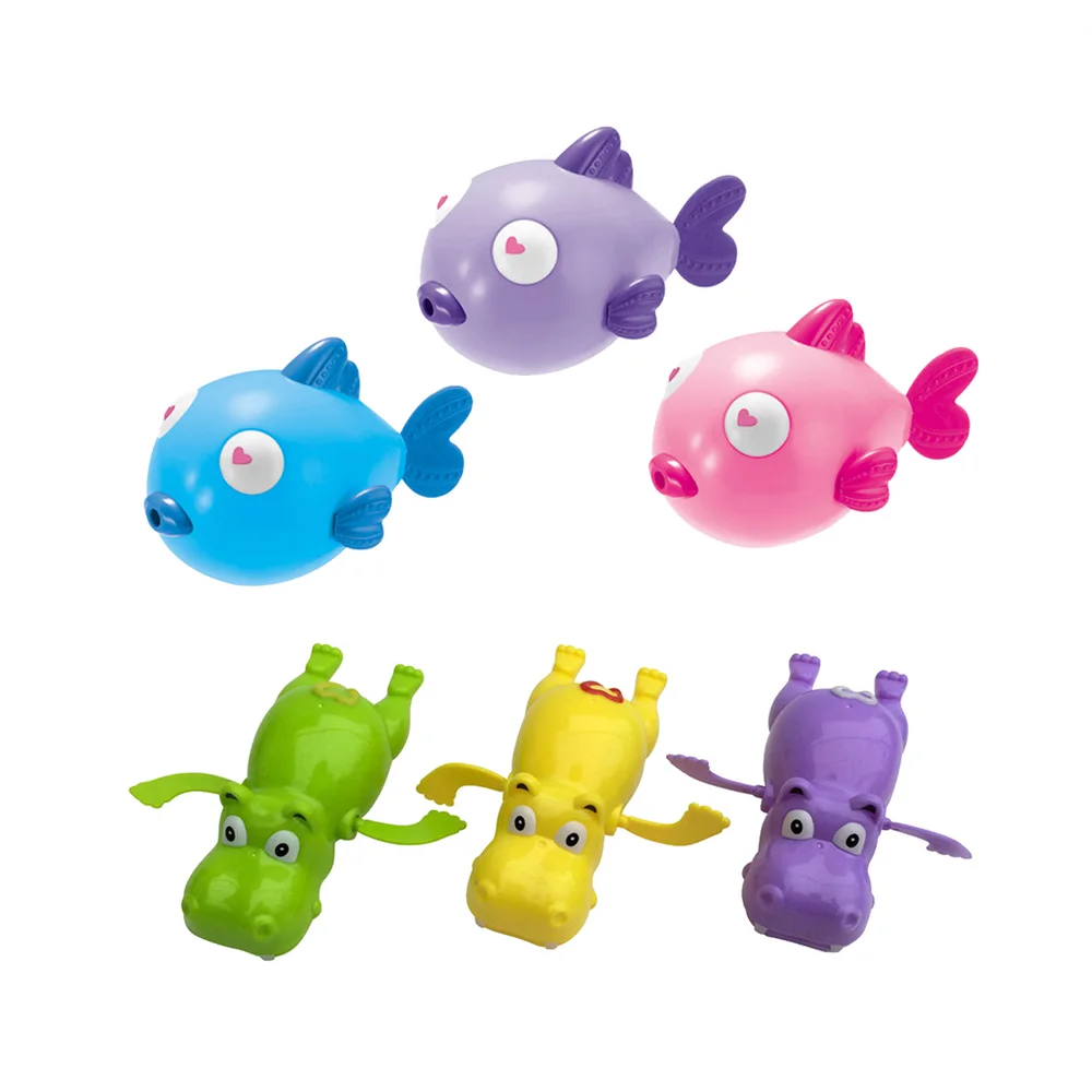 1 шт., разноцветные игрушки для ванной, новое животное Бегемот, рыба, детский душ, детская игрушка для купания, игрушка для плавания, ming