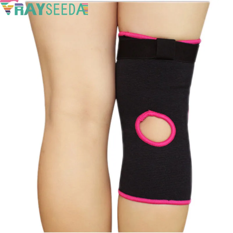 Rayseeda 1 زوج عالية مرنة قابلة للتعديل الإسفنج الركبة منصات المضادة للاصطدام الركبة حامي دعم للنساء/سيدة الرقص الكرة الطائرة