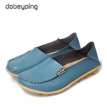 New Women Real Leather Shoes Comfortable Mother Loafers Soft Woman’s Flats Leisure Female Driving Footwear Boat Shoe Size 35-44