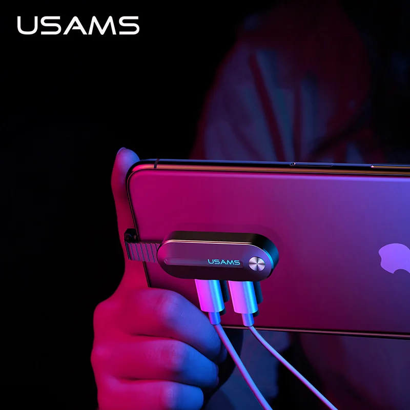 USAMS двойной адаптер освещения 2 в 1 аудио 2А Зарядка для iPhone X XS 7 8 Lightning 3 5 мм Aux OTG