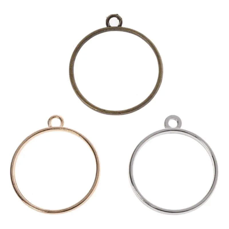 

10Pcs Round Pendant Press Flower DIY UV Resin Blank Frame Geometric Hollow Round Frame Resin Blank Frame Bezel Jewelry Making