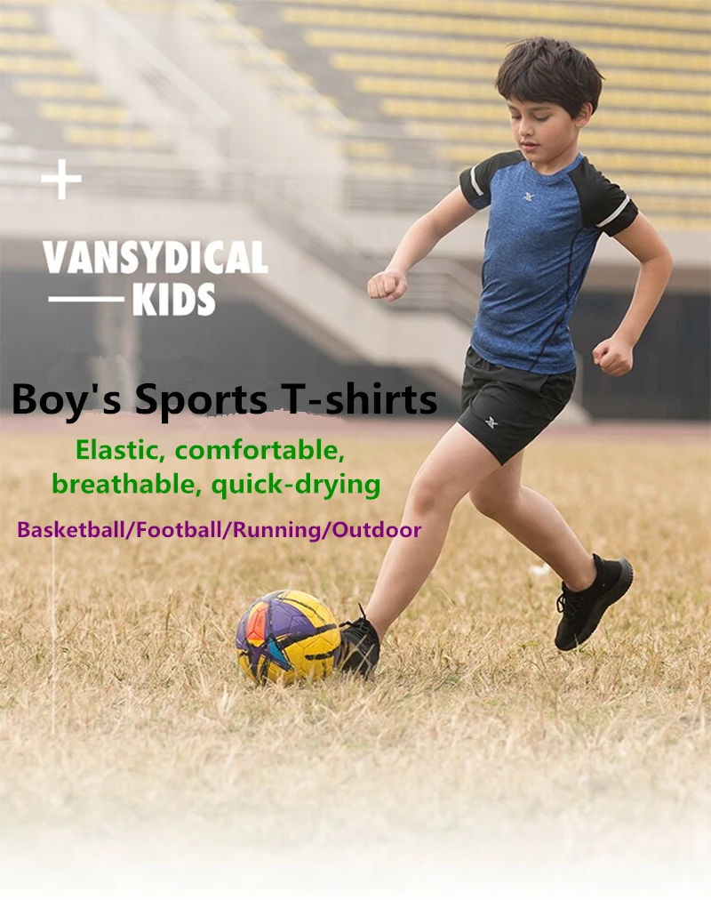 Willarde мальчика сжатия рубашки для мальчиков быстросохнущая Спортивная, с коротким рукавом Баскетбол Футбол Открытый Обучение Спортивная одежда Топы
