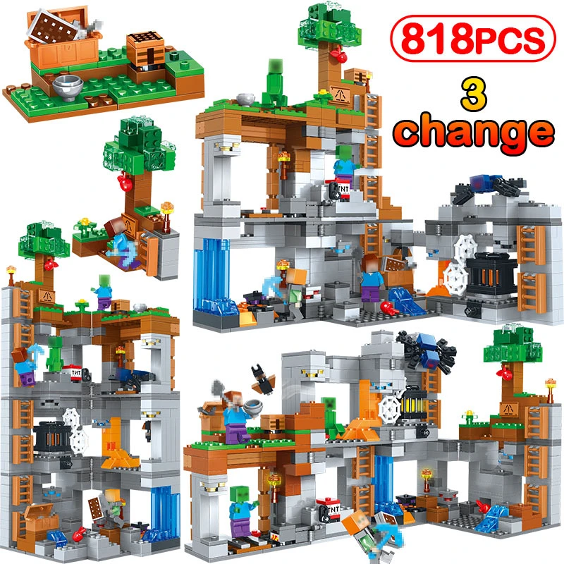 

Minecrafted Cornerstone Adventures Figures Brick Building Blocks LegoINGLYS Educational Xmas Toys For Children's Gifts Kits