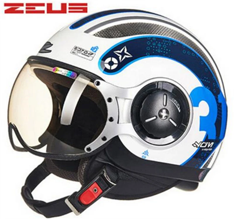 ZEUS тайваньский мотоциклетный шлем motocorss jet retro3/4 half helmet218C - Цвет: color1