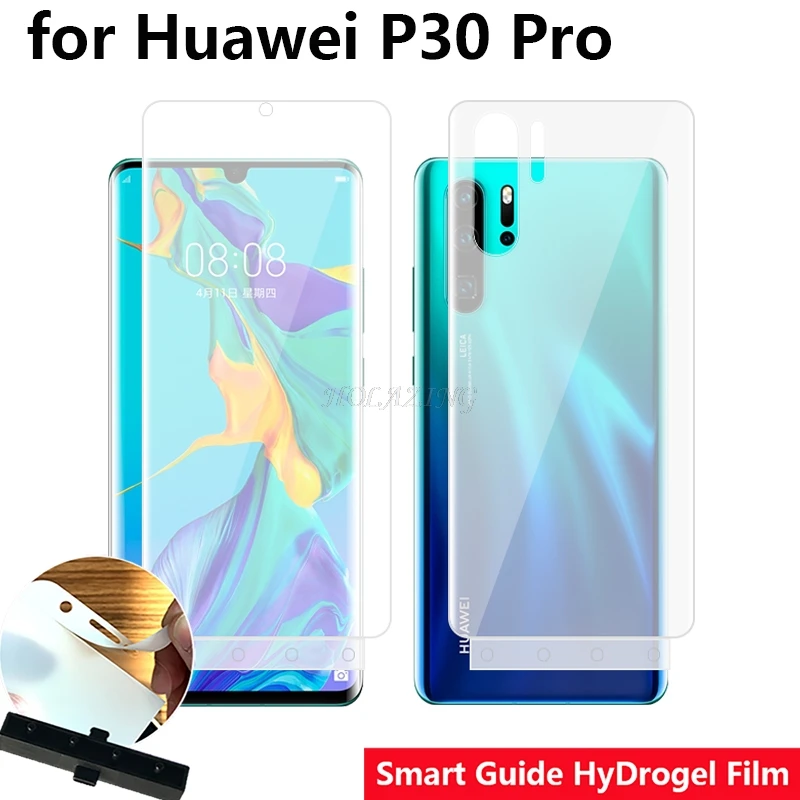

HOLAZING Smart Guide Tool Soft AUTO Fixed Hydrogel Film Full Screen Protector for Huawei P30 Pro 6.53" Optional Front & Back