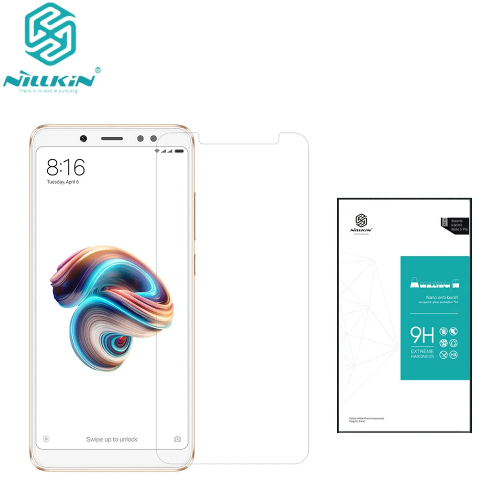 

Original NILLKIN Tempered Glass Screen Protector For xiaomi redmi note 5 Amazing 9H 0.33mm Film for redmi note 5 pro prime