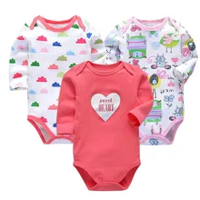 Одежда для новорожденных и малышей, боди с длинными рукавами для маленьких девочек 0-24 месяцев, комплект из 3 предметов, одежда для маленьких мальчиков