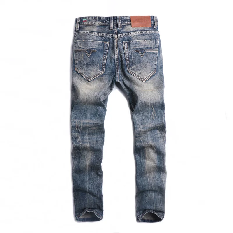 Fashion Autumn Winter DSEL Jeans Men Cotton Thick Denim Pants Straight Fit Ripped Jeans For Men Streetwear Hip Hop Jeans homme