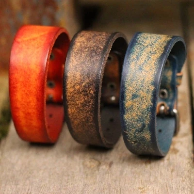 

Original simple personality national retro style leather bracelet