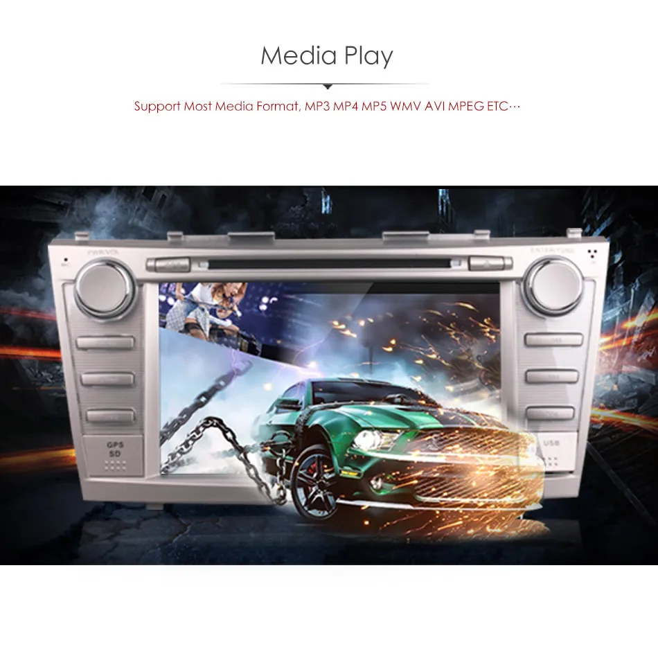 Top 2Din Car In Dash DVD Video Player Radio Bluetooth Head Unit Stereos with Reverse Camera for Toyota Camry 2007-2011 (Without GPS) 7 Top 2Din Car In Dash DVD Video Player Radio Bluetooth Head Unit Stereos with Reverse Camera for Toyota Camry 2007-2011 (Without GPS) 7