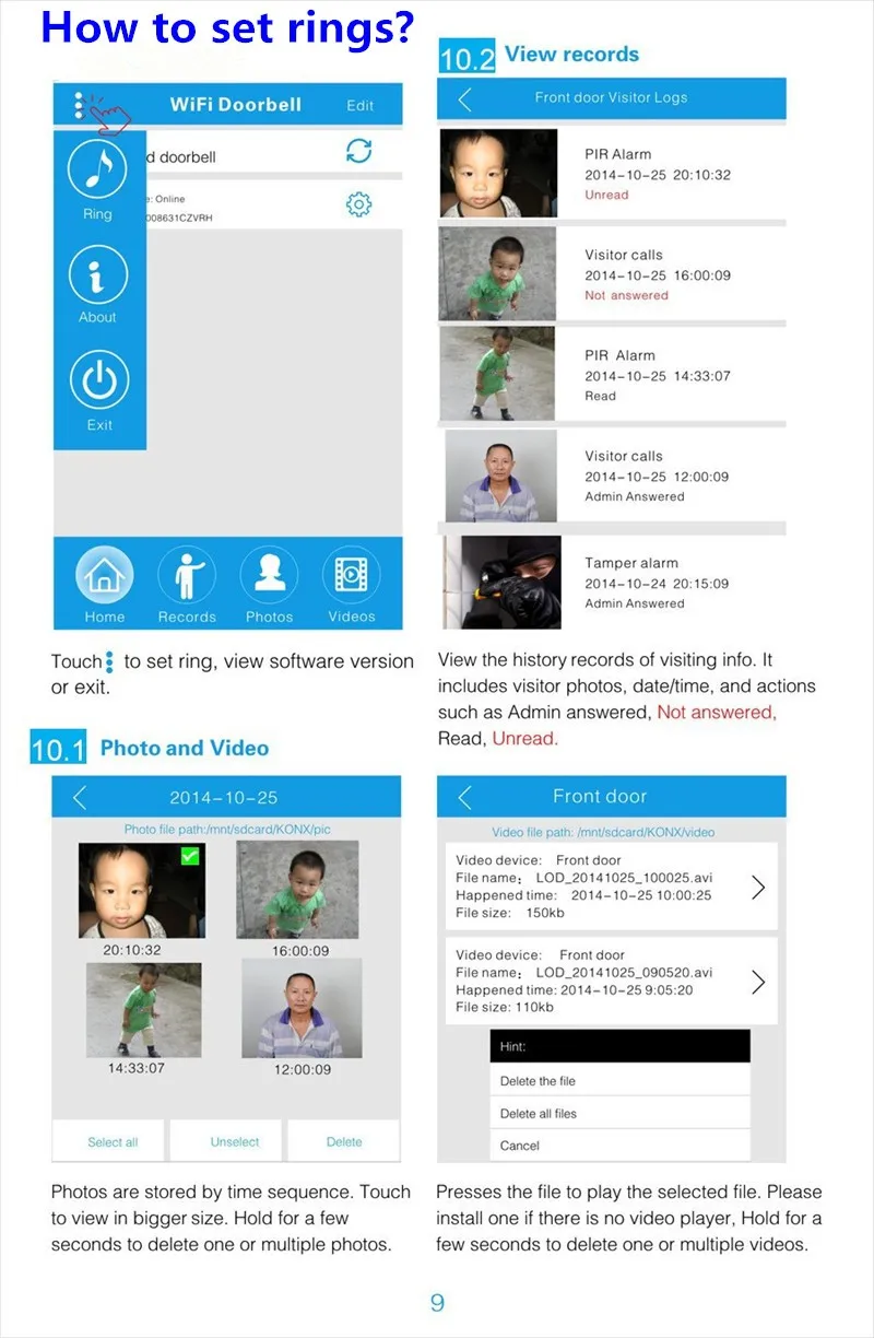 Mobile Vdp Wifi Wireless Video Door Phone Intercom Doorbell Peephole ...