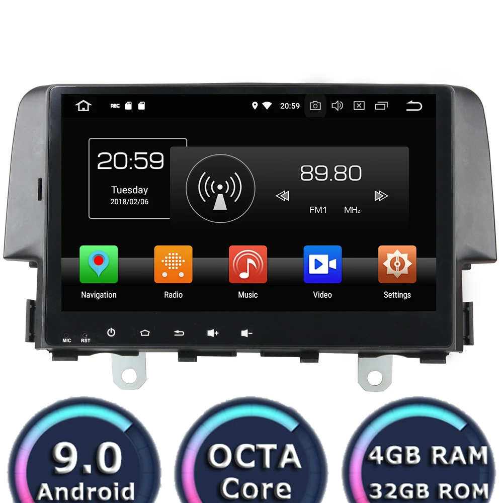 Автомобильный мультимедийный радиоплеер Roadlover Android 9 0 для Honda Civic 2016 стерео GPS