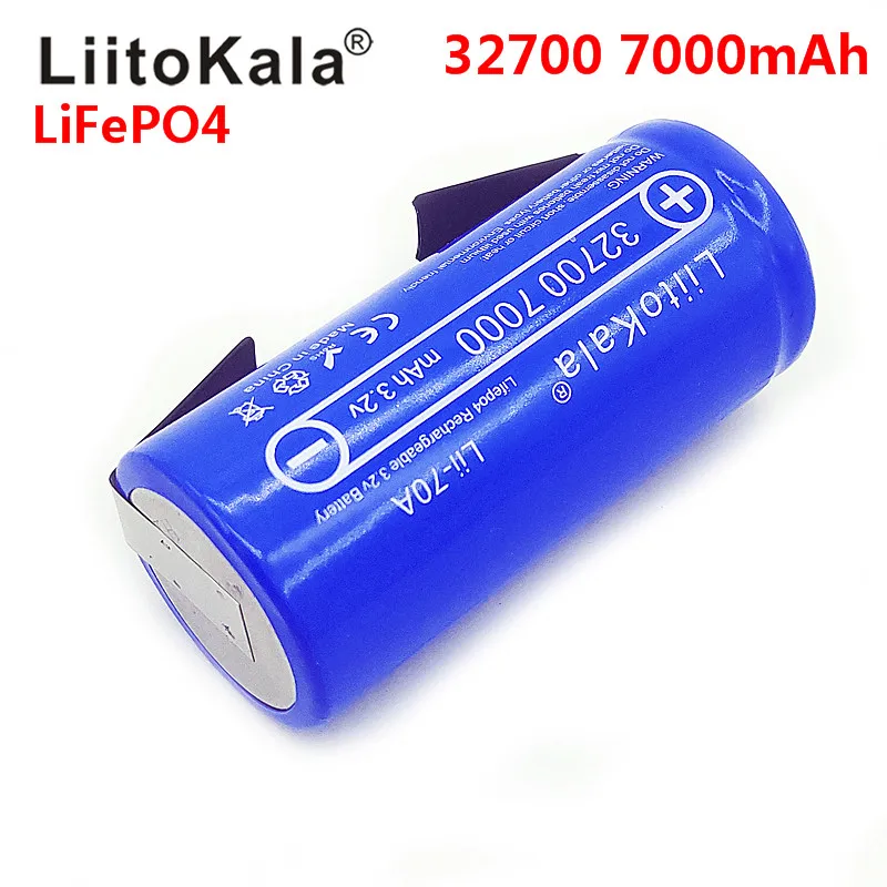 LiitoKala 3,2 V 32700 7000 mAh батарея высокой мощности 6500 mAh LiFePO4 35A 55A непрерывный разряд батареи+ никелевые листы