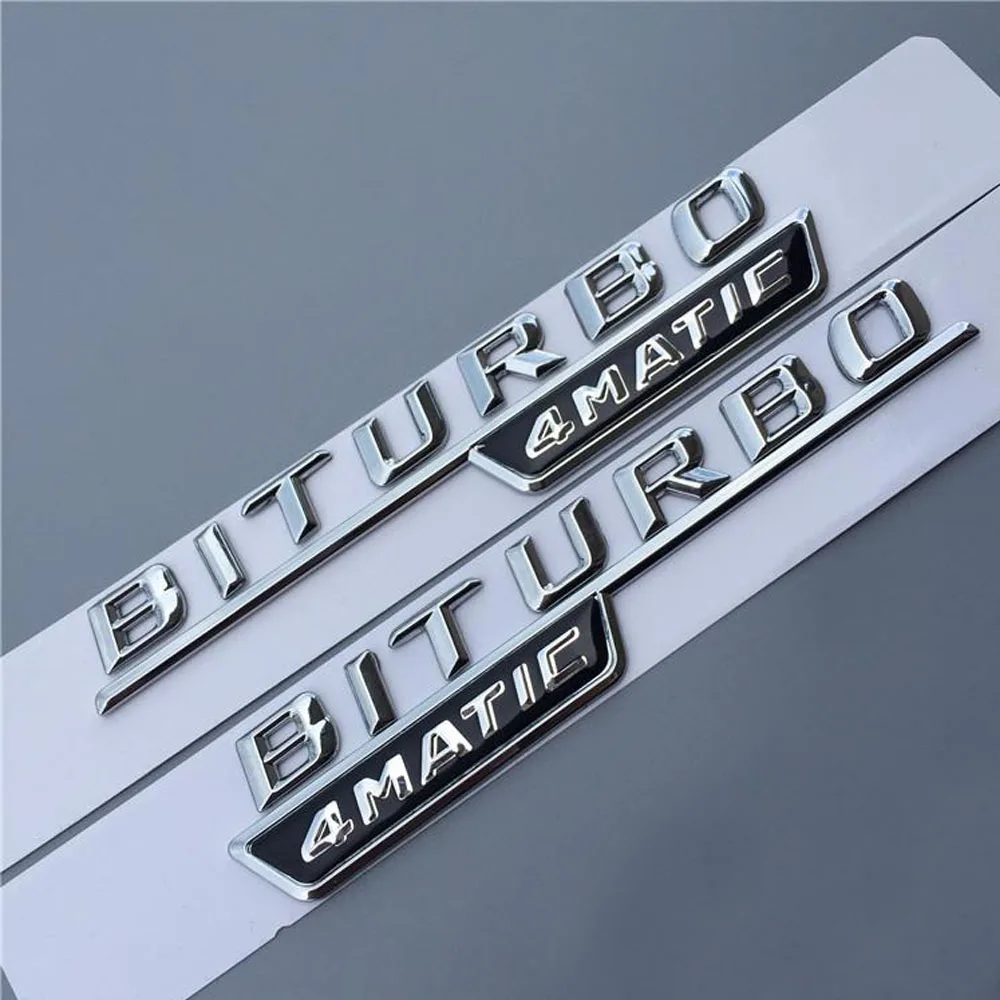 Эмблема TURBO BITURBO 4matic для Mercedes Benz AMG ML GLK 3D наклейка на багажник задние хромированные