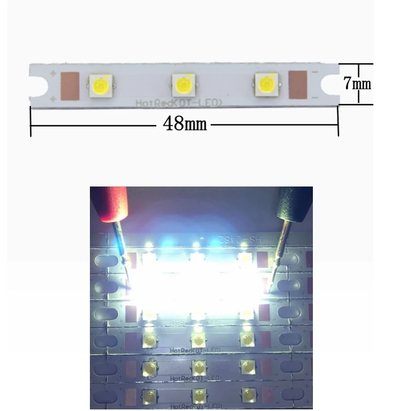 

3W-9W (3pcs 3535 led) COB strip LED light source chip on board 48x7mm COB bar for wall lamps table lantern car lights DIY