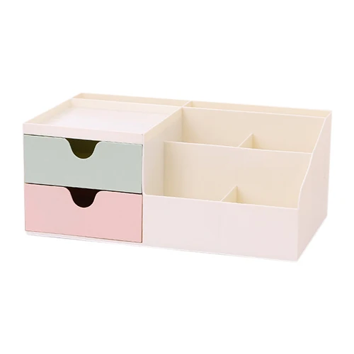 Коробка для хранения косметики Органайзер для ванной ящик Рабочий стол Контейнер для мелочей Ювелирные изделия Чехол для лака для ногтей аксессуары поставки - Цвет: Color A1