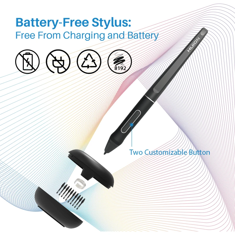 13.3 Inch Graphics Tablet Huion Kamvas Pro 13 Full Laminated Screen 120% sRGB Drawing Monitor with Adjustable Stand 4 Press Keys - Image 3