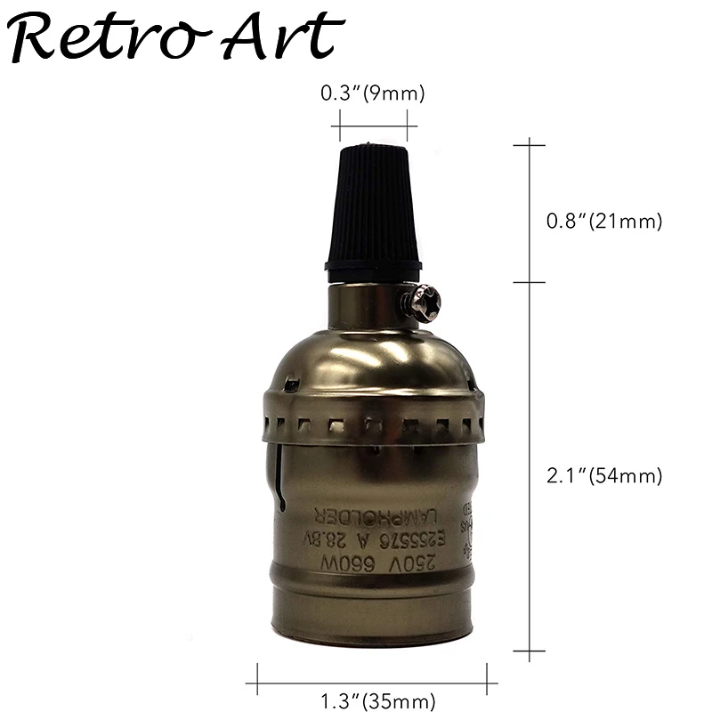 Алюминиевый E27 винтажный бронзового цвета держатель лампы подвесной светильник розетка/110 В/220 В Античная лампа Эдисона