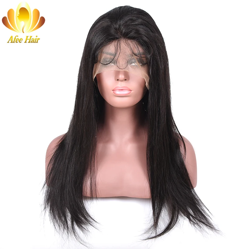 Али Afee волос 130% Плотность парик бразильские прямо Полное Кружева человеческих волос парики с ребенком волос естественной Цвет волосы remy