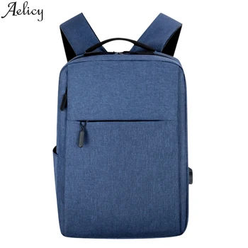 

Aelicy Unisex Solid Business Canvas Backpack With Usb Large Capacity Multi-functional Rucksack Traveling School Backpack Mochila