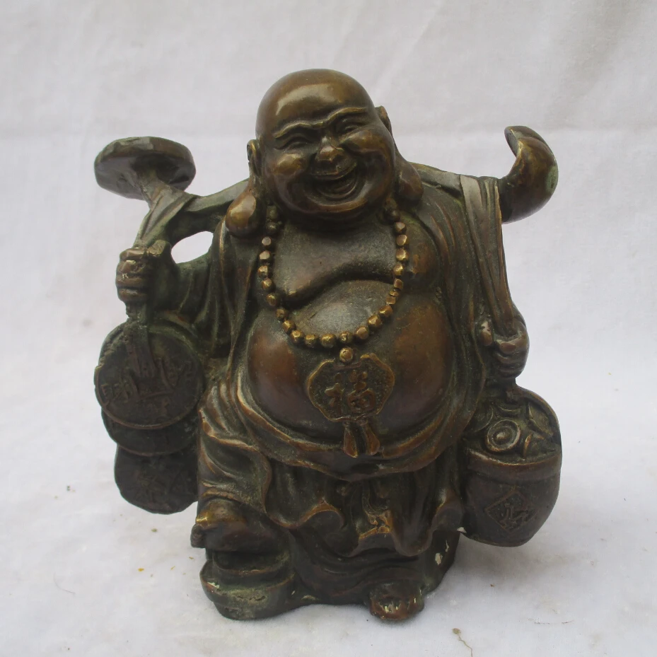 

Collectible Chinese Old Copper Carved Wealth And Lucky Buddha Sculpture /Antique Buddha statue 02