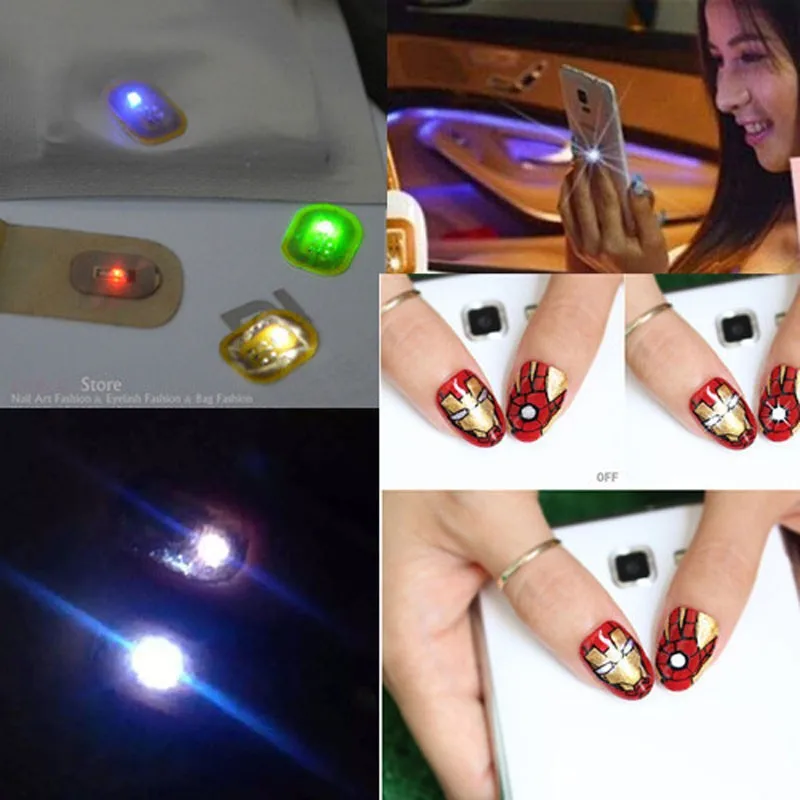 10pcs Lot An Nfc Chip Nail Stickers With Led Lighting Nails Decal 10pcs Lot An Nfc Chip Nail Stickers With Led Lighting Nails Decal Tools Fixed Scintillation Decoration Blinking Art Tips In Decals From